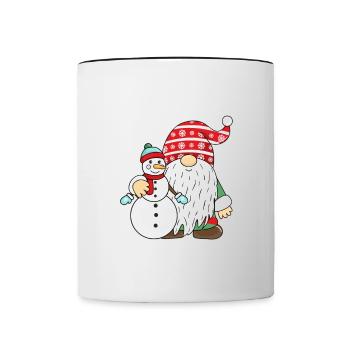 Joyeux Noël Drôle de Chemise de Noël - Mug contrasté - blanc/noir - Devant