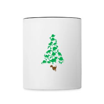 Joyeux Noël Drôle de Chemise de Noël - Mug contrasté - blanc/noir - Devant