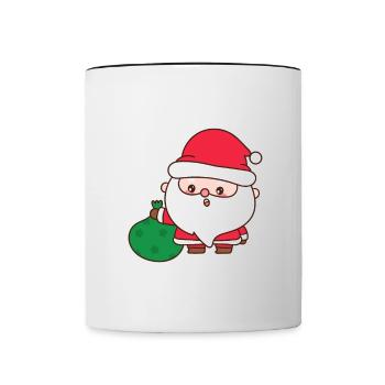 Joyeux Noël Drôle de Chemise de Noël - Mug contrasté - blanc/noir - Devant