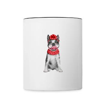 Joyeux Noël Drôle de Chemise de Noël - Mug contrasté - blanc/noir - Devant