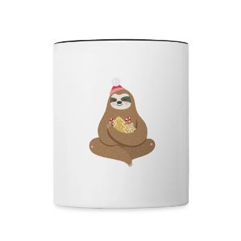 Joyeux Noël Drôle de Chemise de Noël - Mug contrasté - blanc/noir - Devant