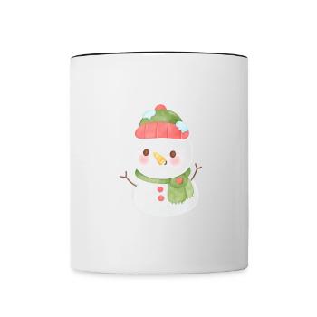 Joyeux Noël Drôle de Chemise de Noël - Mug contrasté - blanc/noir - Devant