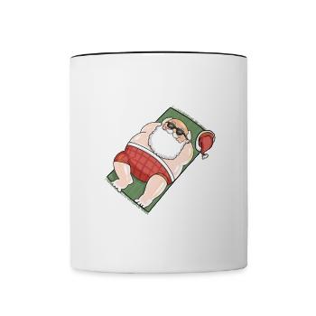 Merry Christmas Lustiges Weihnachtsshirt - Tasse zweifarbig - Weiß/Schwarz - Vorne