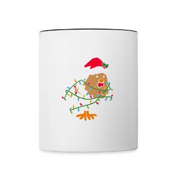 Joyeux Noël Drôle de Chemise de Noël - Mug contrasté - blanc/noir - Devant