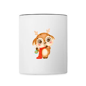 Joyeux Noël Drôle de Chemise de Noël - Mug contrasté - blanc/noir - Devant