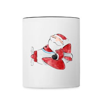 Joyeux Noël Drôle de Chemise de Noël - Mug contrasté - blanc/noir - Devant