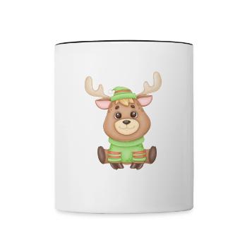 Joyeux Noël Drôle de Chemise de Noël - Mug contrasté - blanc/noir - Devant