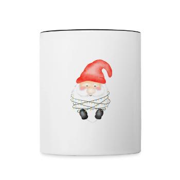 Joyeux Noël Drôle de Chemise de Noël - Mug contrasté - blanc/noir - Devant