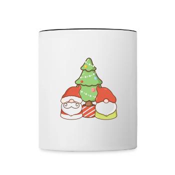Joyeux Noël Drôle de Chemise de Noël - Mug contrasté - blanc/noir - Devant