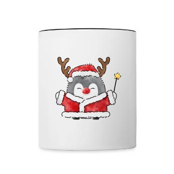 Joyeux Noël Drôle de Chemise de Noël - Mug contrasté - blanc/noir - Devant