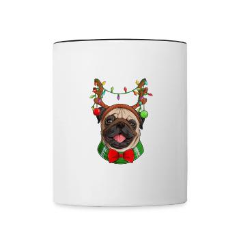Joyeux Noël Drôle de Chemise de Noël - Mug contrasté - blanc/noir - Devant