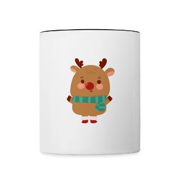 Joyeux Noël Drôle de Chemise de Noël - Mug contrasté - blanc/noir - Devant