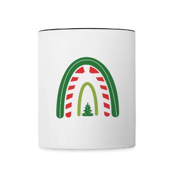 Joyeux Noël Drôle de Chemise de Noël - Mug contrasté - blanc/noir - Devant