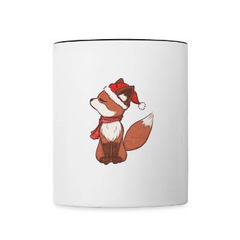 Joyeux Noël Drôle de Chemise de Noël - Mug contrasté - blanc/noir - Devant