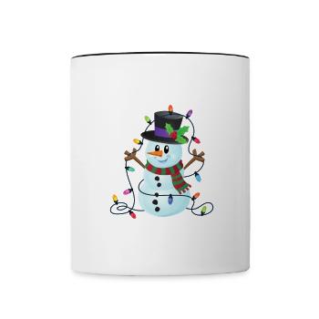 Joyeux Noël Drôle de Chemise de Noël - Mug contrasté - blanc/noir - Devant