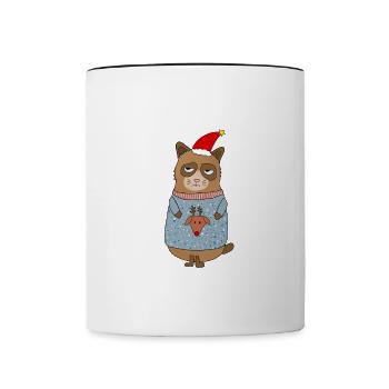 Merry Christmas Funny Christmas Shirt - Contrasting Mug - white/black - Front