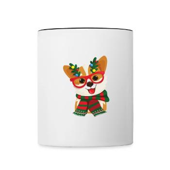 Joyeux Noël Drôle de Chemise de Noël - Mug contrasté - blanc/noir - Devant
