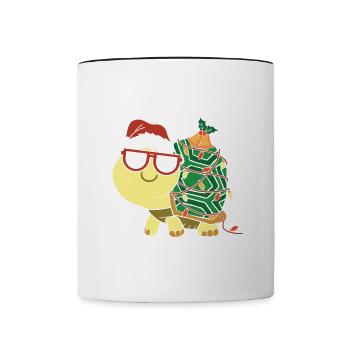 Joyeux Noël Drôle de Chemise de Noël - Mug contrasté - blanc/noir - Devant