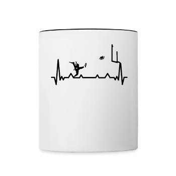 Football Player Rugby Ball Football Game - Contrasting Mug - white/black - Front