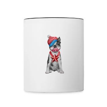 Merry Christmas Lustiges Weihnachtsshirt - Tasse zweifarbig - Weiß/Schwarz - Vorne
