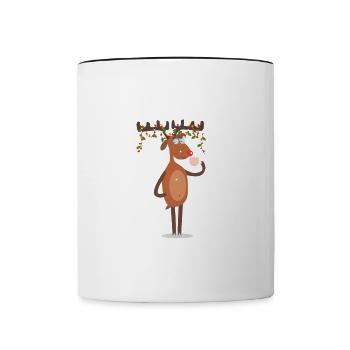 Joyeux Noël Drôle de Chemise de Noël - Mug contrasté - blanc/noir - Devant