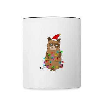 Merry Christmas Funny Christmas Shirt - Contrasting Mug - white/black - Front