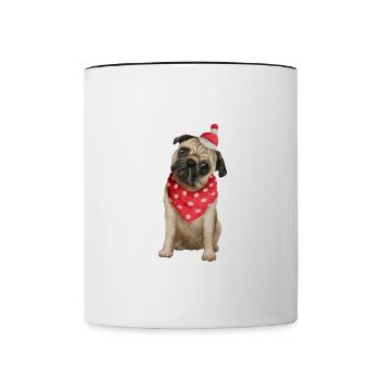 Joyeux Noël Drôle de Chemise de Noël - Mug contrasté - blanc/noir - Devant
