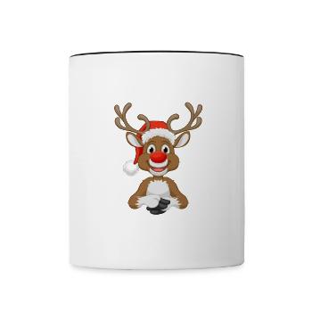 Joyeux Noël Drôle de Chemise de Noël - Mug contrasté - blanc/noir - Devant