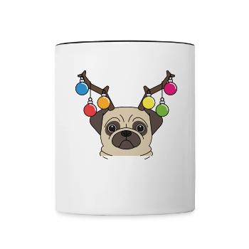 Joyeux Noël Drôle de Chemise de Noël - Mug contrasté - blanc/noir - Devant