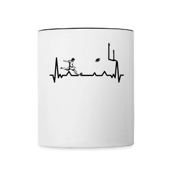 Football Player Rugby Ball Football Game - Contrasting Mug - white/black - Front
