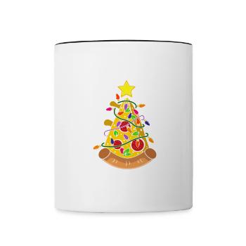 Joyeux Noël Drôle de Chemise de Noël - Mug contrasté - blanc/noir - Devant