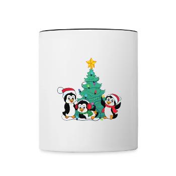Joyeux Noël Drôle de Chemise de Noël - Mug contrasté - blanc/noir - Devant