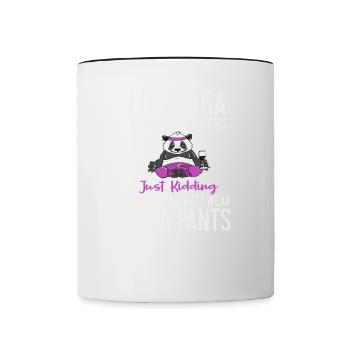 I Do Yoga To Relieve Stress Hungry Animal - Tasse zweifarbig - Weiß/Schwarz - Vorne