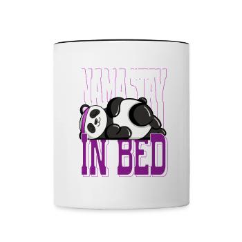 Sleeping Namaste in Bed Panda Relaxing Artwork - Tasse zweifarbig - Weiß/Schwarz - Vorne