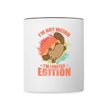 Je ne suis pas bizarre Je suis Ornithorynque en édition limitée - Mug contrasté - blanc/noir - Devant