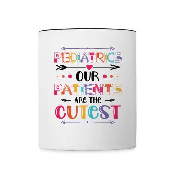 Pädiatrie Unsere Patienten Sind Die Süßesten - Tasse zweifarbig - Weiß/Schwarz - Vorne