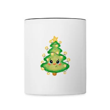 Joyeux Noël Drôle de Chemise de Noël - Mug contrasté - blanc/noir - Devant