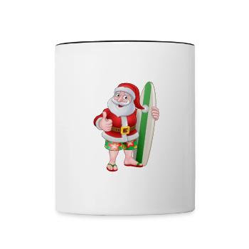 Joyeux Noël Drôle de Chemise de Noël - Mug contrasté - blanc/noir - Devant