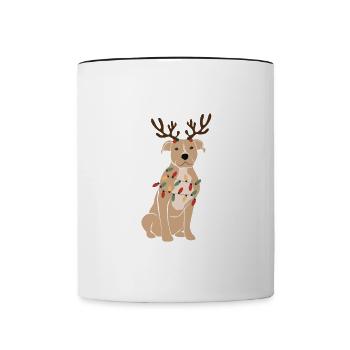 Joyeux Noël Drôle de Chemise de Noël - Mug contrasté - blanc/noir - Devant