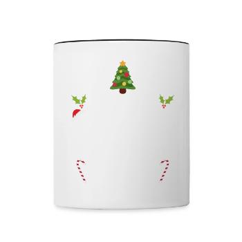 Christmas Pajamas Pajamas Sleepshirt - Contrasting Mug - white/black - Front