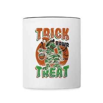 Trick Rawr Treat Halloween Trex - Mug contrasté - blanc/noir - Devant