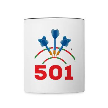 Lancer de fléchettes de sport - Mug contrasté - blanc/noir - Devant