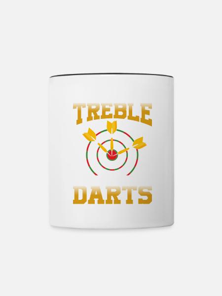Treble Dart Leistungssport Dartscheiben-Werfer - Tasse zweifarbig - Weiß/Schwarz