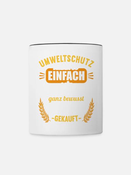 Anti Umweltschutz Parodie Umweltschutz - Tasse zweifarbig - Weiß/Schwarz