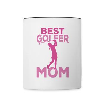 Mama Golferin - Tasse zweifarbig - Weiß/Schwarz - Vorne