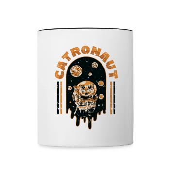 Catronaut Cat Astronaute Chat - Mug contrasté - blanc/noir - Devant