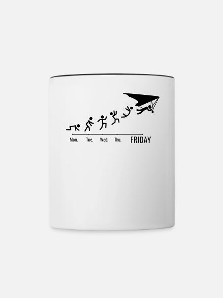 Drachenflieger Deltasegler Hanggleiter - Tasse zweifarbig - Weiß/Schwarz