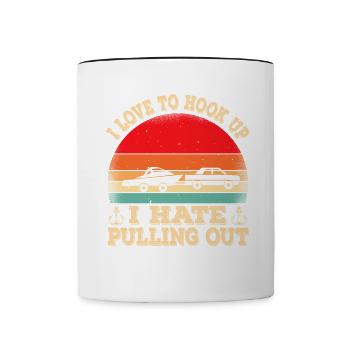Ponton-Kapitän Lustiger Triton Bootsfahrer-Liebhab - Tasse zweifarbig - Weiß/Schwarz - Vorne