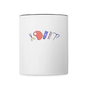 Kreative Crapfting-Liebhaber Witzige Sprüche Lifes - Tasse zweifarbig - Weiß/Schwarz - Vorne