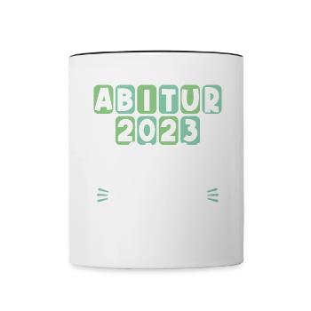 Abitur Gymnasium die Lehrer atmen auf Abi 2023 - Tasse zweifarbig - Weiß/Schwarz - Vorne